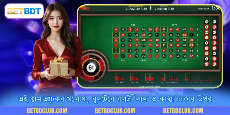 এই রোমাঞ্চকর খেলায় রুলেটের বলটি লাল ও কালো চাকার উপর