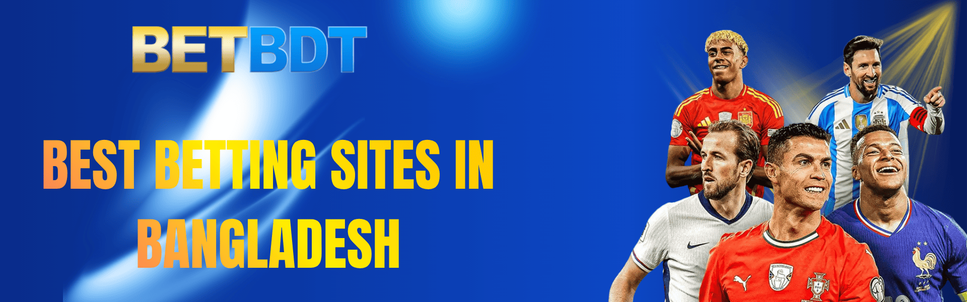 BetBDT banner showcasing an online betting platform with casino games and sports betting features